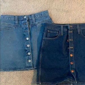 Madewell button front denim skirts size 26